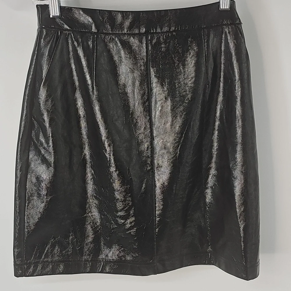 JUST Female‎ Dianna Black Patent Leather Mini Skirt Party Festival Y2K